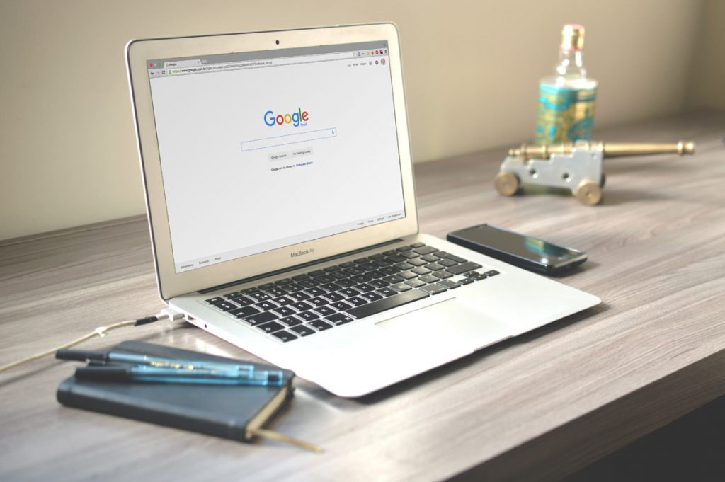 Laptop showing search engine Google for inbound marketing